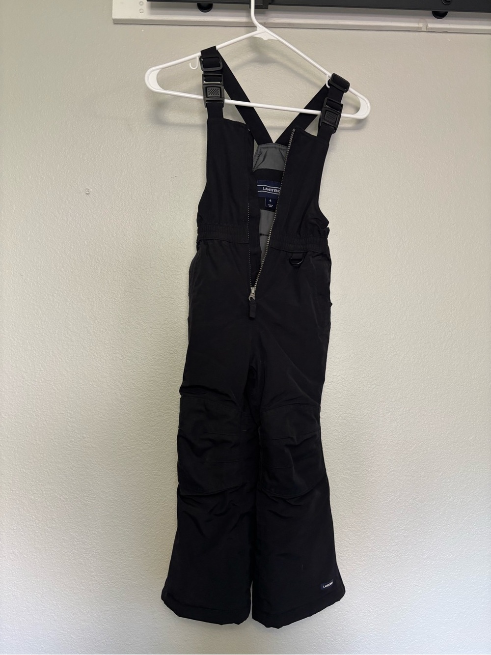 Lands' End Black childrens Snow Bib Jumpsuit